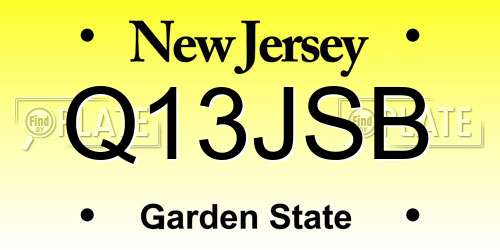 Q13JSB New Jersey License Plate
