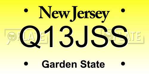 Q13JSS New Jersey License Plate
