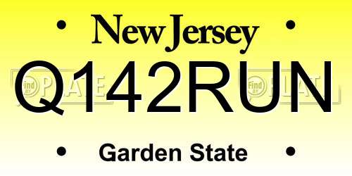 Q142RUN New Jersey License Plate