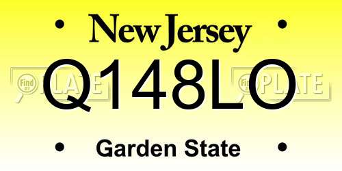 Q148LO New Jersey License Plate