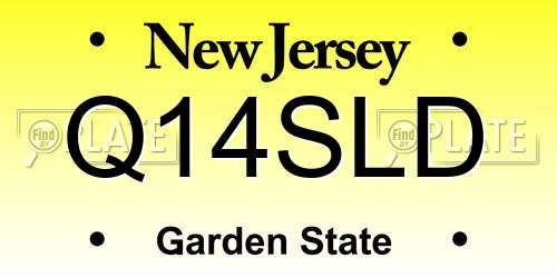 Q14SLD New Jersey License Plate