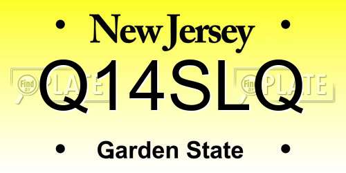 Q14SLQ New Jersey License Plate
