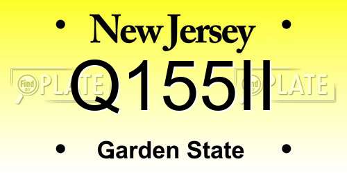 Q155II New Jersey License Plate