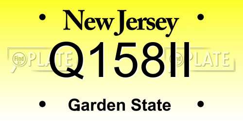 Q158II New Jersey License Plate