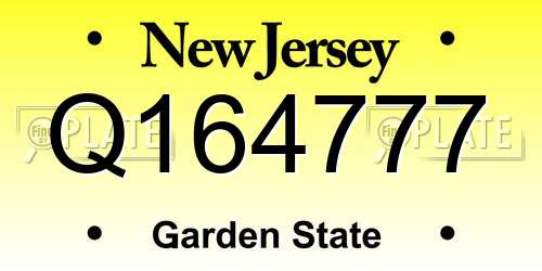 Q164777 New Jersey License Plate