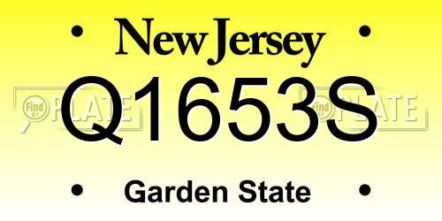 Q1653S New Jersey License Plate