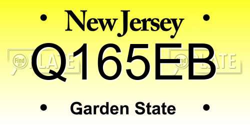 Q165EB New Jersey License Plate