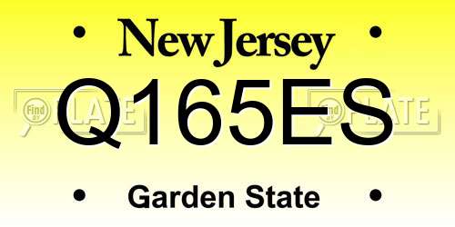 Q165ES New Jersey License Plate