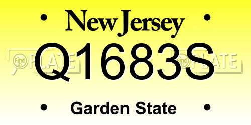 Q1683S New Jersey License Plate
