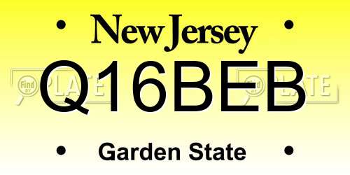Q16BEB New Jersey License Plate