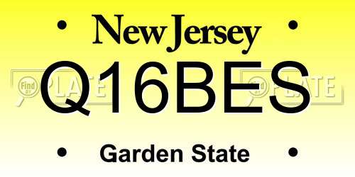 Q16BES New Jersey License Plate