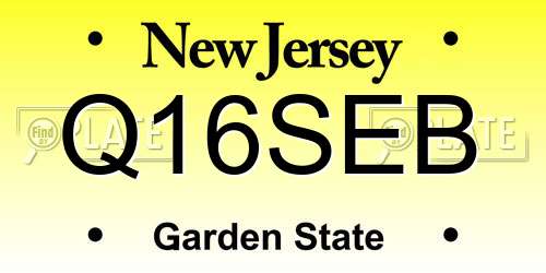 Q16SEB New Jersey License Plate