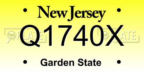 Q1740X New Jersey License Plate