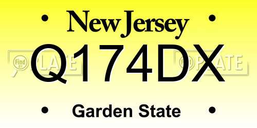 Q174DX New Jersey License Plate