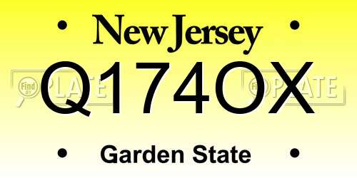 Q174OX New Jersey License Plate