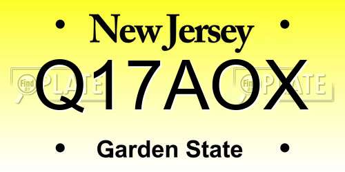 Q17AOX New Jersey License Plate