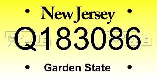 Q183086 New Jersey License Plate