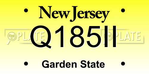 Q185II New Jersey License Plate
