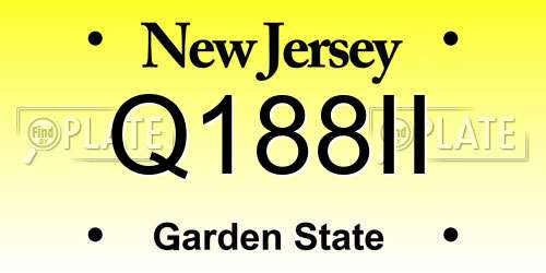 Q188II New Jersey License Plate