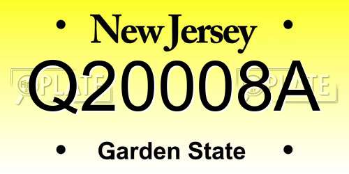 Q20008A New Jersey License Plate