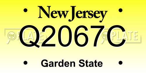 Q2067C New Jersey License Plate