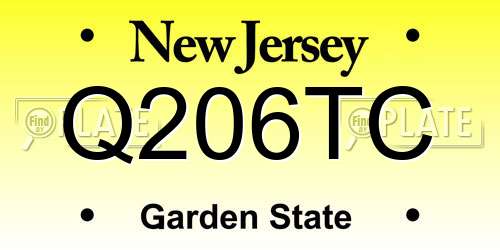 Q206TC New Jersey License Plate