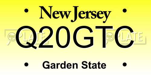 Q20GTC New Jersey License Plate