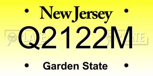Q2122M New Jersey License Plate