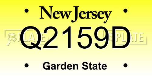 Q2159D New Jersey License Plate