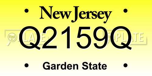 Q2159Q New Jersey License Plate
