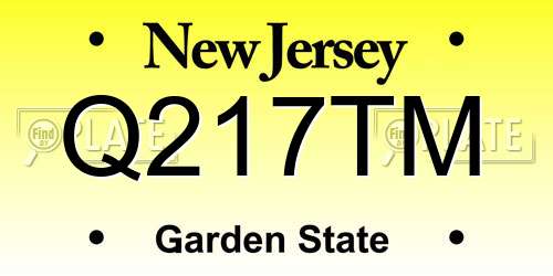 Q217TM New Jersey License Plate