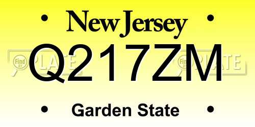 Q217ZM New Jersey License Plate