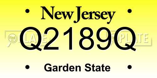 Q2189Q New Jersey License Plate