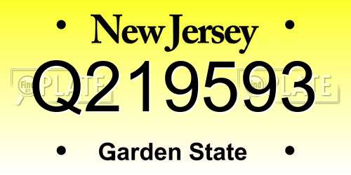 Q219593 New Jersey License Plate