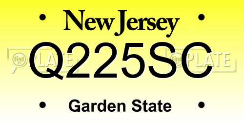 Q225SC New Jersey License Plate