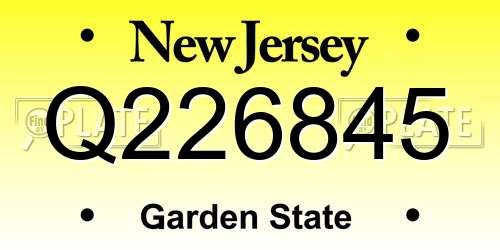 Q226845 New Jersey License Plate