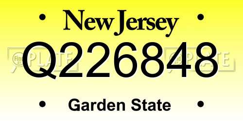 Q226848 New Jersey License Plate
