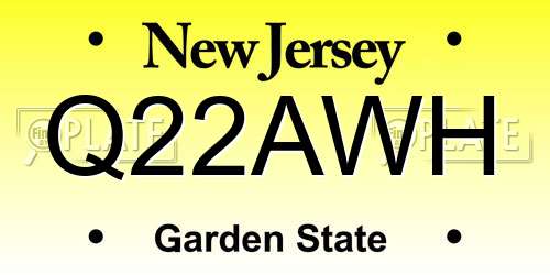 Q22AWH New Jersey License Plate