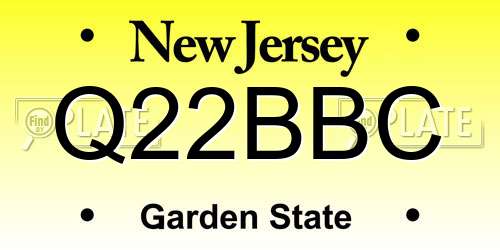 Q22BBC New Jersey License Plate