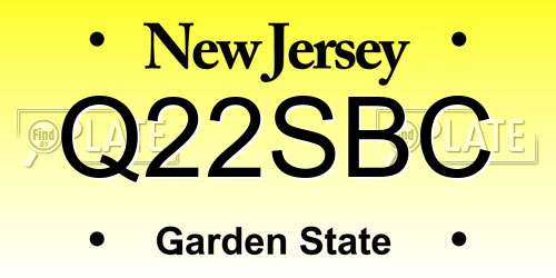 Q22SBC New Jersey License Plate