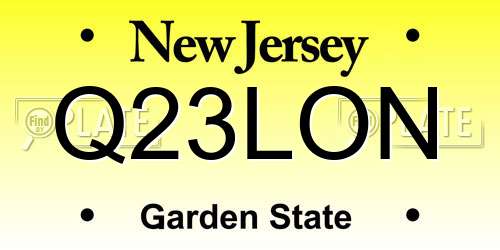 Q23LON New Jersey License Plate