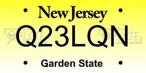 Q23LQN New Jersey License Plate