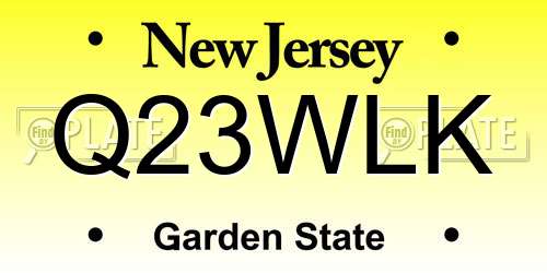 Q23WLK New Jersey License Plate