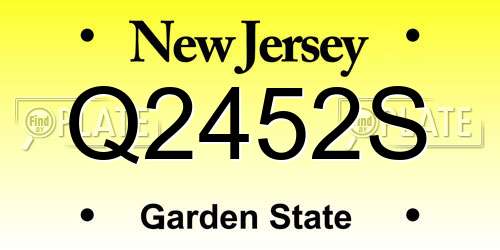 Q2452S New Jersey License Plate