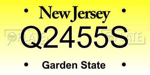 Q2455S New Jersey License Plate