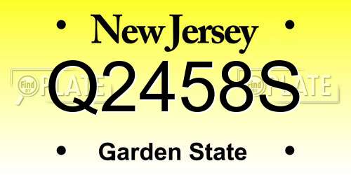 Q2458S New Jersey License Plate