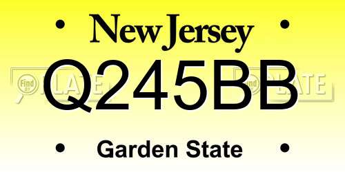 Q245BB New Jersey License Plate