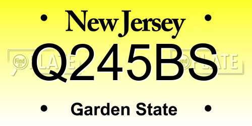 Q245BS New Jersey License Plate