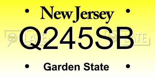 Q245SB New Jersey License Plate