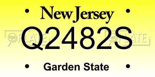 Q2482S New Jersey License Plate